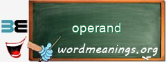 WordMeaning blackboard for operand